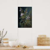 Blue Rosemary Blume Art Print Poster (Küche)
