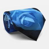 Blue Roses Art Flower Tie Krawatte (Gerollt)