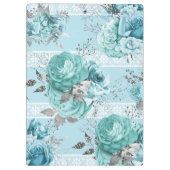 Blue Roses Lace and Silver details Klemmbrett (Rückseite)