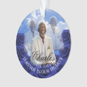 Blue Roses SKy Christmas Memorial Tree Ornament (Vorderseite)