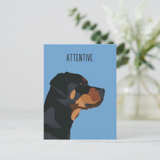 Blue Rottweiler Postkarte (Stehend Vorderseite)