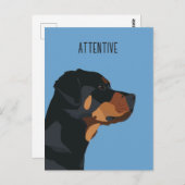Blue Rottweiler Postkarte (Vorne/Hinten)