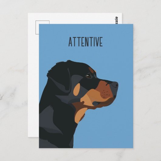 Blue Rottweiler Postkarte (Vorne/Hinten)