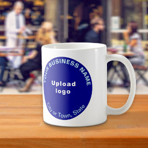 Blue Round Business Brand auf Tasse