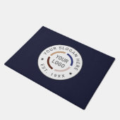Blue Round Custom Logo-Geschäft Fußmatte (Schrägansicht)