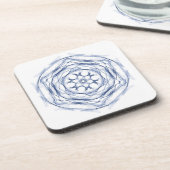 Blue Round Fraktal Design Untersetzer (Linke Seite)