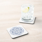 Blue Round Fraktal Design Untersetzer (Rechte Seite)