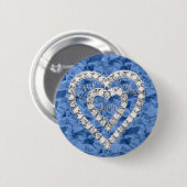 Blue Round Live Lagh Liebe Diamond Herztasten Button (Vorne & Hinten)