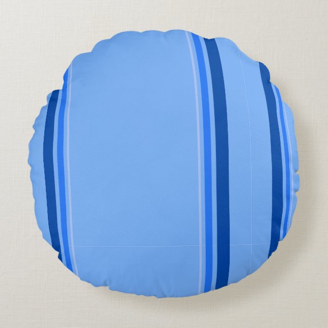 Blue Round Pillow Rundes Kissen (Vorderseite)