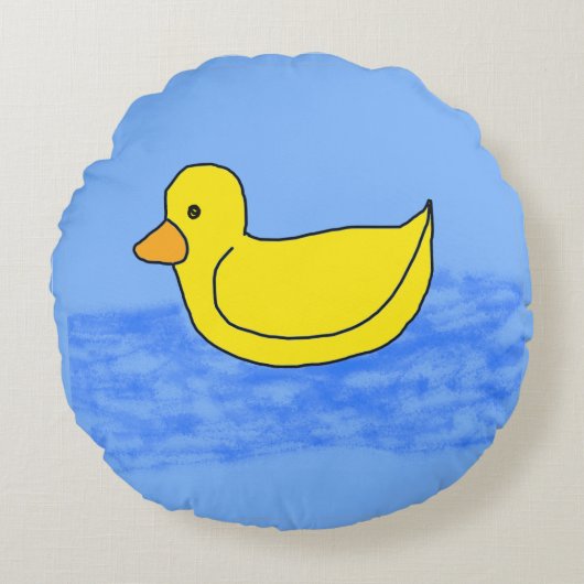 Blue Round Pillow Rundes Kissen (Vorderseite)