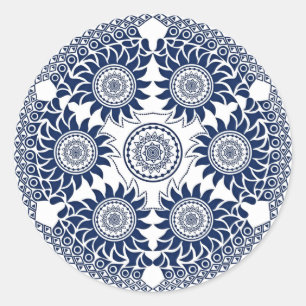 Blue Round Runder Aufkleber