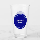 Blue Round Shape Business Brand auf Glas Cup (Vorderseite)