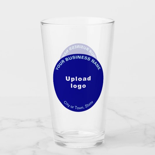 Blue Round Shape Business Brand auf Glas Cup (Vorderseite)