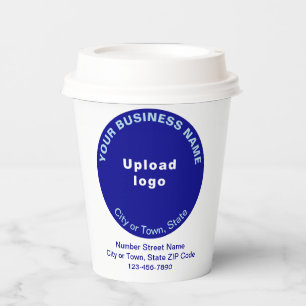 Blue Round Shape Business Brand on Paper Cup Pappbecher