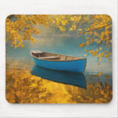 Blue Rowboat am Goldenen See Mousepad (Vorne)
