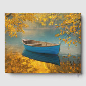 Blue Rowboat Herbst auf See Gästebuch (Rückseite)