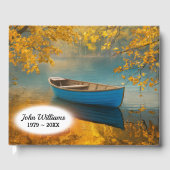 Blue Rowboat Herbst auf See Gästebuch (Vorderseite)