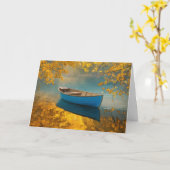 Blue Rowboat - Herbst zum Geburtstag Karte (Gelbe Blume)