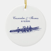 Blue Rowers Crew Team Wassersport Keramik Ornament (Vorne)