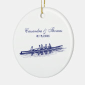 Blue Rowers Crew Team Wassersport Keramik Ornament (Links)