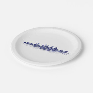 Blue Rowers Crew Team Wassersport Pappteller