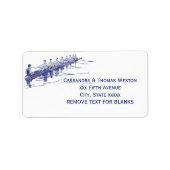 Blue Rowers Crew Team Water Sports #3 Adressaufkleber (Vorne)