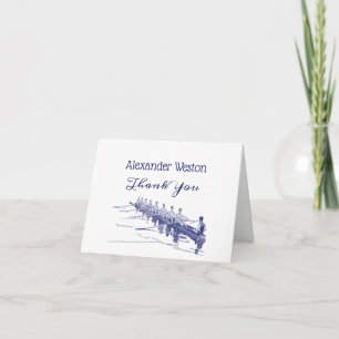 Blue Rowers Crew Team Water Sports #3 Dankeskarte