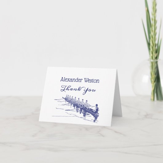 Blue Rowers Crew Team Water Sports #3 Dankeskarte (Vorderseite)