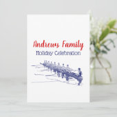 Blue Rowers Crew Team Water Sports #3 Einladung (Stehend Vorderseite)