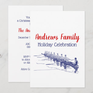 Blue Rowers Crew Team Water Sports #3 Einladung