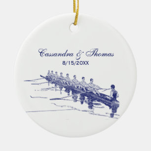 Blue Rowers Crew Team Water Sports #3 Keramik Ornament