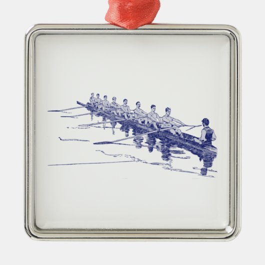 Blue Rowers Crew Team Water Sports #3 Ornament Aus Metall (Vorne)