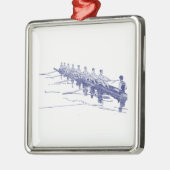 Blue Rowers Crew Team Water Sports #3 Ornament Aus Metall (Links)