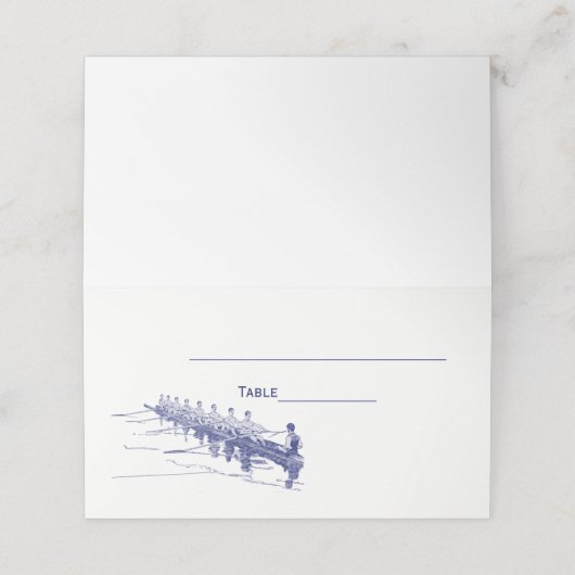 Blue Rowers Crew Team Water Sports #3 Platzkarte (Außenseite Aufgefaltet)