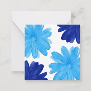 Blue Royal Blue Watercolor Blume Note Card Mitteilungskarte