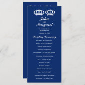 Blue Royal Couple Wedding Program Programm (Vorne/Hinten)