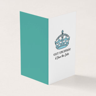 Blue Royal Crown, Erlebnis & Save the Date Card Visitenkarten