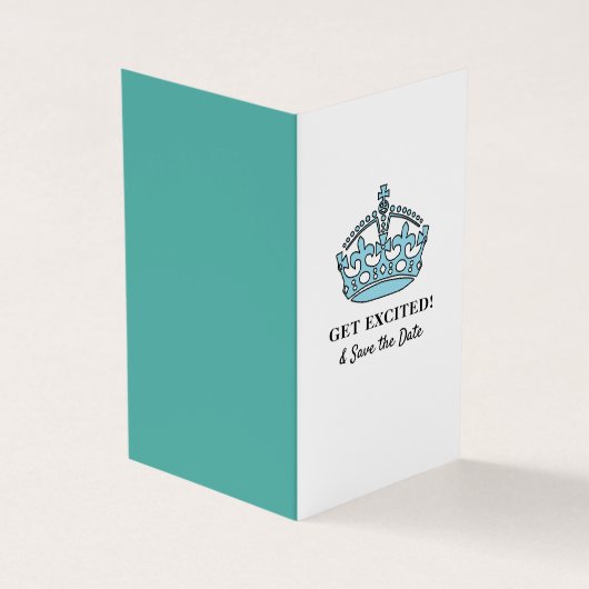 Blue Royal Crown, Erlebnis & Save the Date Card Visitenkarten (Vorderseite)
