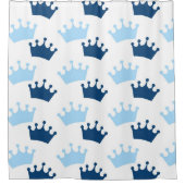Blue Royal Crowns Fairytale Prince Storybook Duschvorhang (Vorderseite)