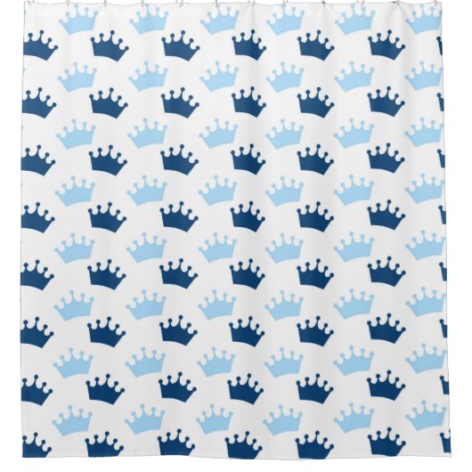 Blue Royal Crowns Fairytale Prince Storybook Duschvorhang (Vorderseite)