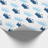 Blue Royal Crowns Fairytale Prince Storybook Party Geschenkpapier (Ecke)