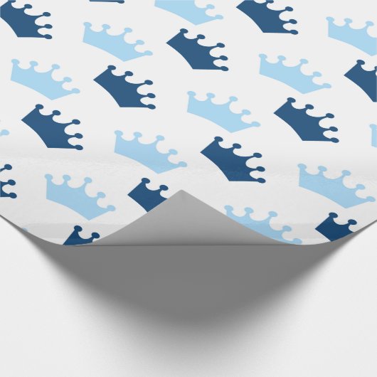 Blue Royal Crowns Fairytale Prince Storybook Party Geschenkpapier (Ecke)