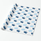 Blue Royal Crowns Fairytale Prince Storybook Party Geschenkpapier (Ungerollt)