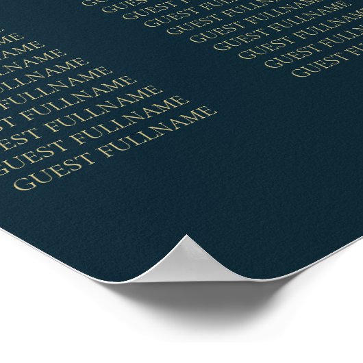 Blue Royal Fantasy Monogram Wedating Seating Poster (Ecke)