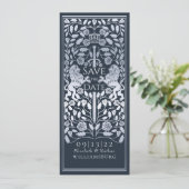 Blue Royal Lion Mittelalterliche Silberhochzeit Einladung (Stehend Vorderseite)