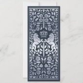 Blue Royal Lion Mittelalterliche Silberhochzeit Einladung (Rückseite)
