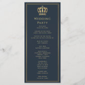 Blue Royal Lion Mittelalterliches Hochzeitsprogram Programm (Rückseite)