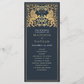 Blue Royal Lion Mittelalterliches Hochzeitsprogram Programm (Vorderseite)