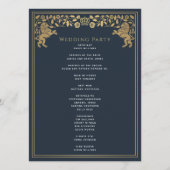 Blue Royal Lion Mittelalterliches Hochzeitsprogram Programm (Rückseite)