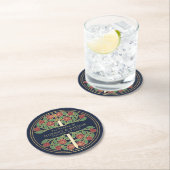 Blue Royal Medieval Gold Sword Wedding Runder Pappuntersetzer (Vor Ort)